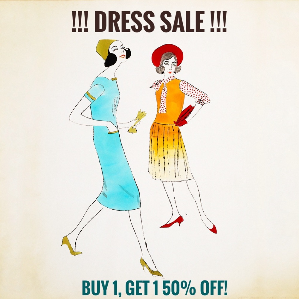 HUGE DRESS SALE! Buy One, Get 1 50% Off!